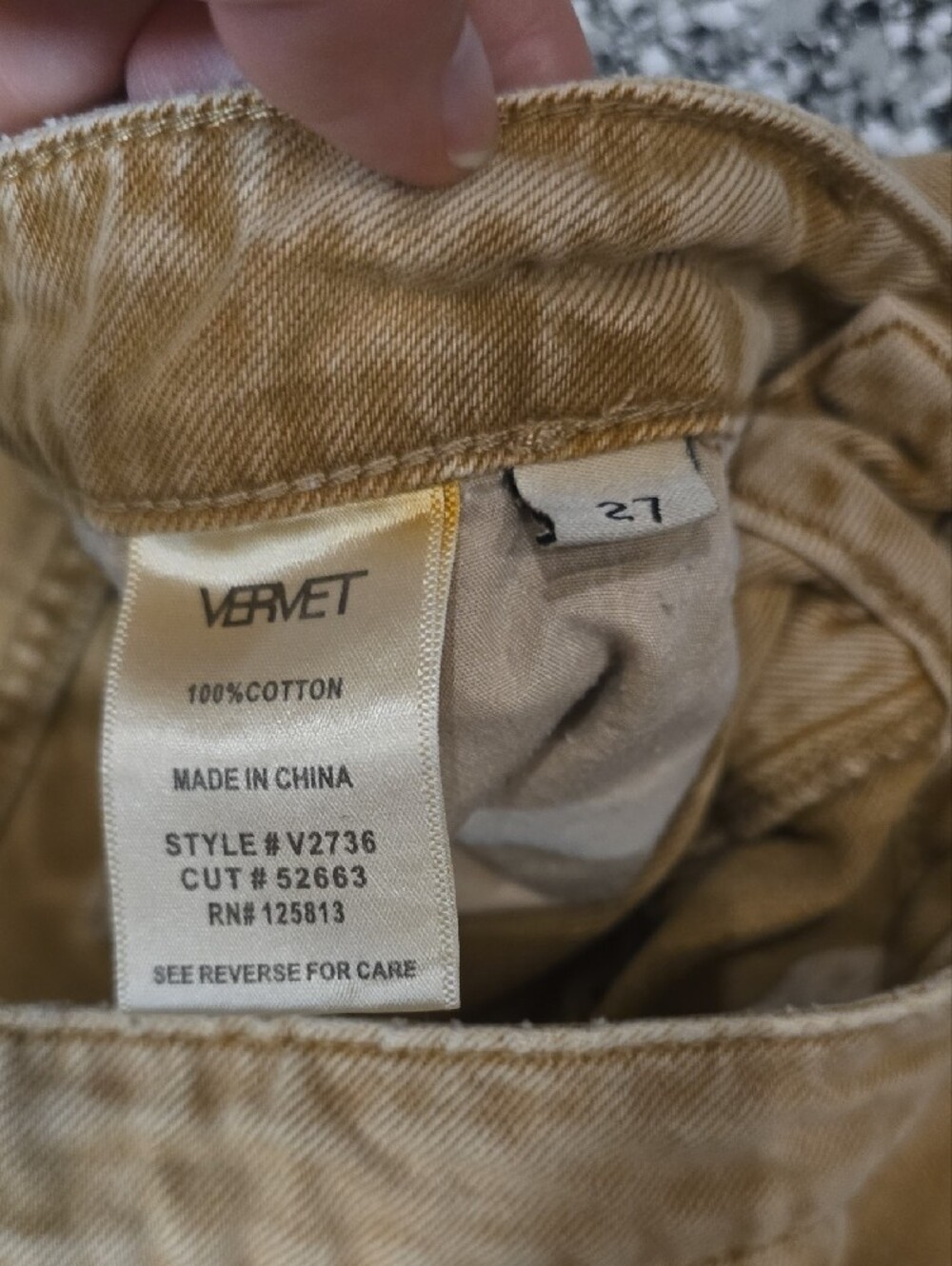 Women's Ankle Cropped Jeans in Tan - Picture 3 of 5